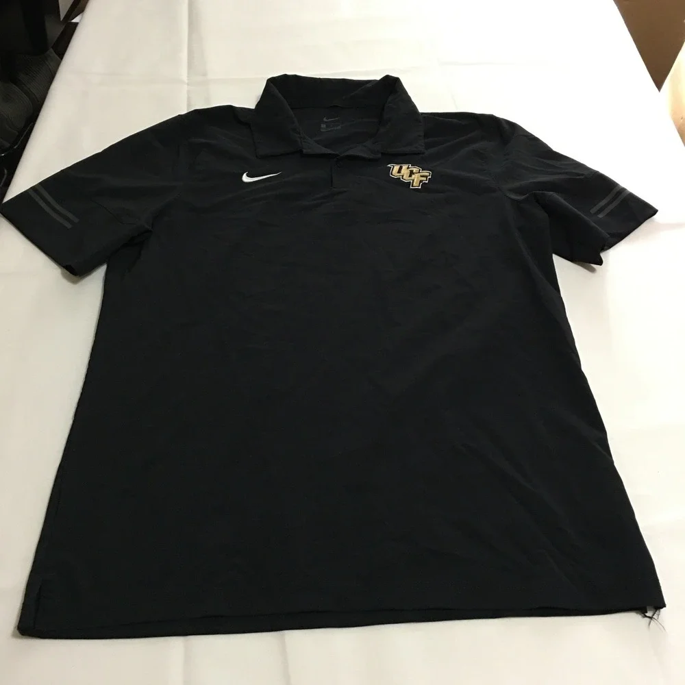 Nike UCF Knights Polo Shirt Mens Large Black Short Sleeve Sideline